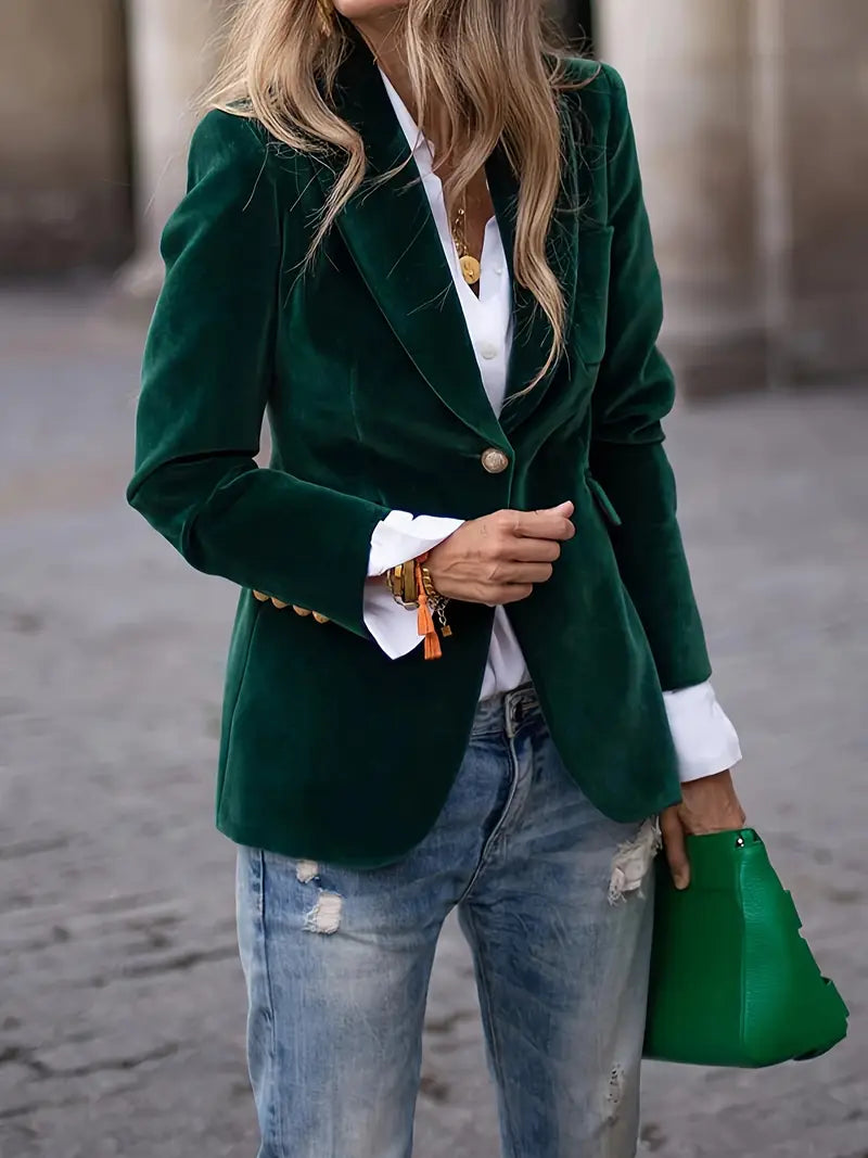 Women's Gold Buttons Blazer | Lapels