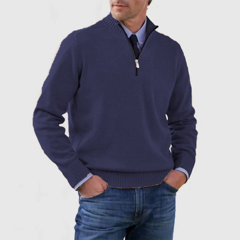 Men's Stand-Up Collar Sweater | Zip