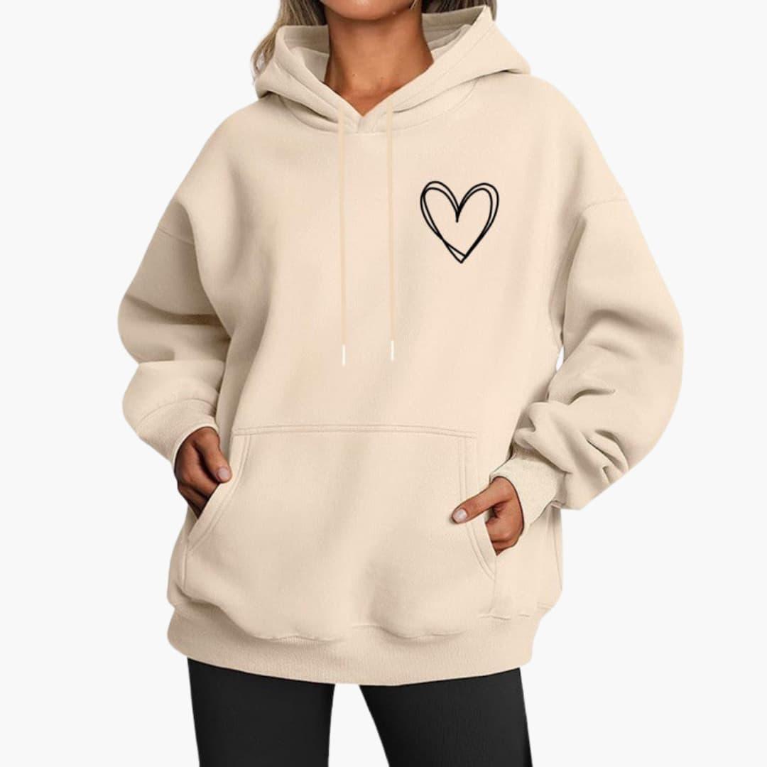 Women's Hooded Sweatshirt | Heart Print