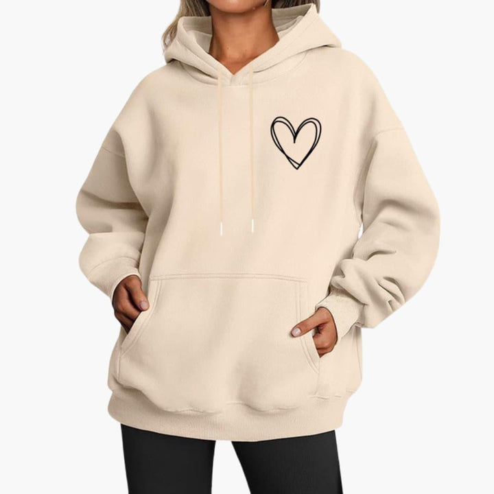 Women's Hooded Sweatshirt | Heart Print