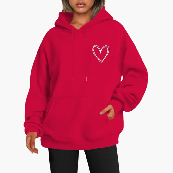 Women's Hooded Sweatshirt | Heart Print