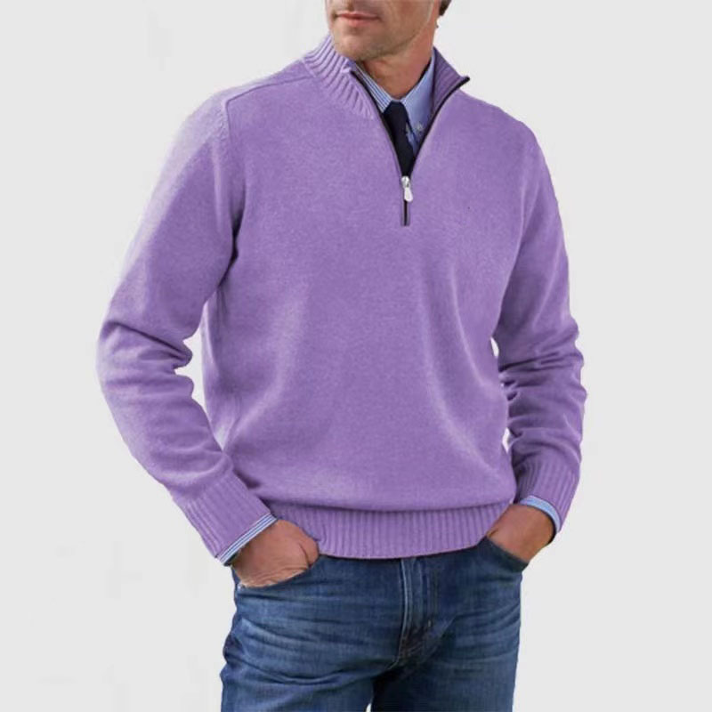 Men's Stand-Up Collar Sweater | Zip