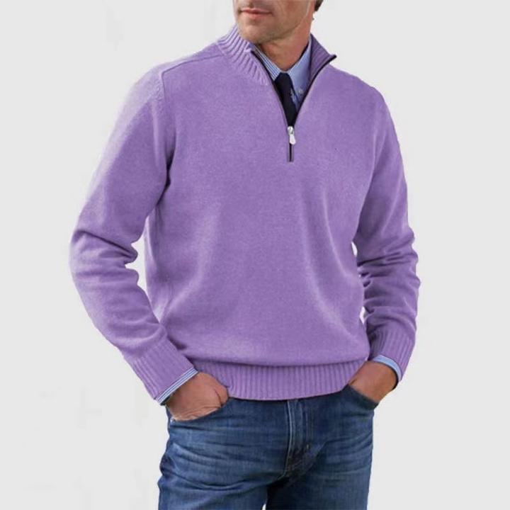 Men's Stand-Up Collar Sweater | Zip