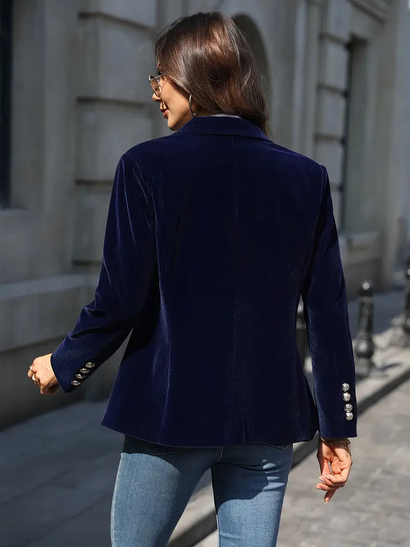 Women's Gold Buttons Blazer | Lapels