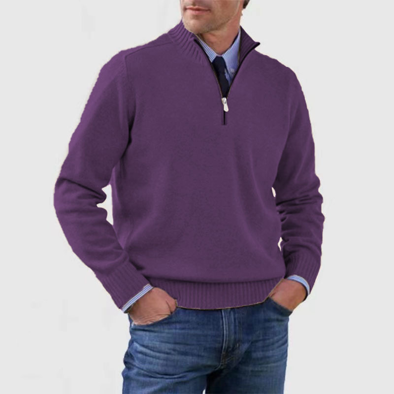 Men's Stand-Up Collar Sweater | Zip