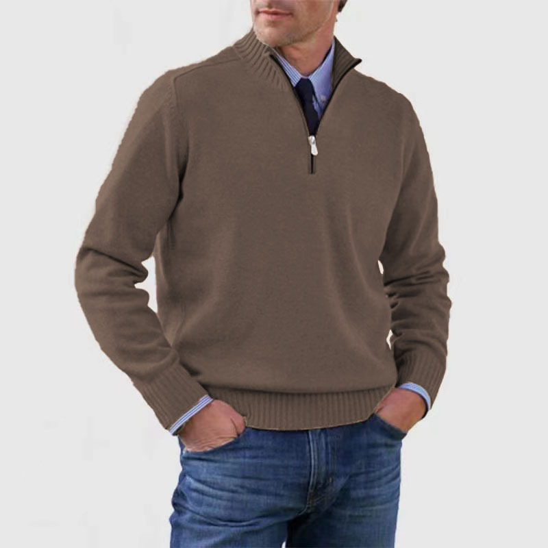 Men's Stand-Up Collar Sweater | Zip