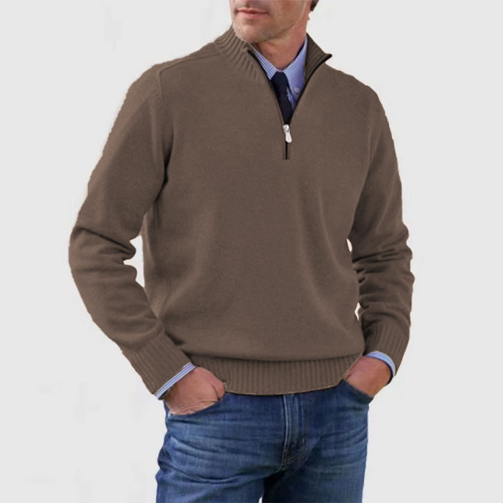 Men's Stand-Up Collar Sweater | Zip