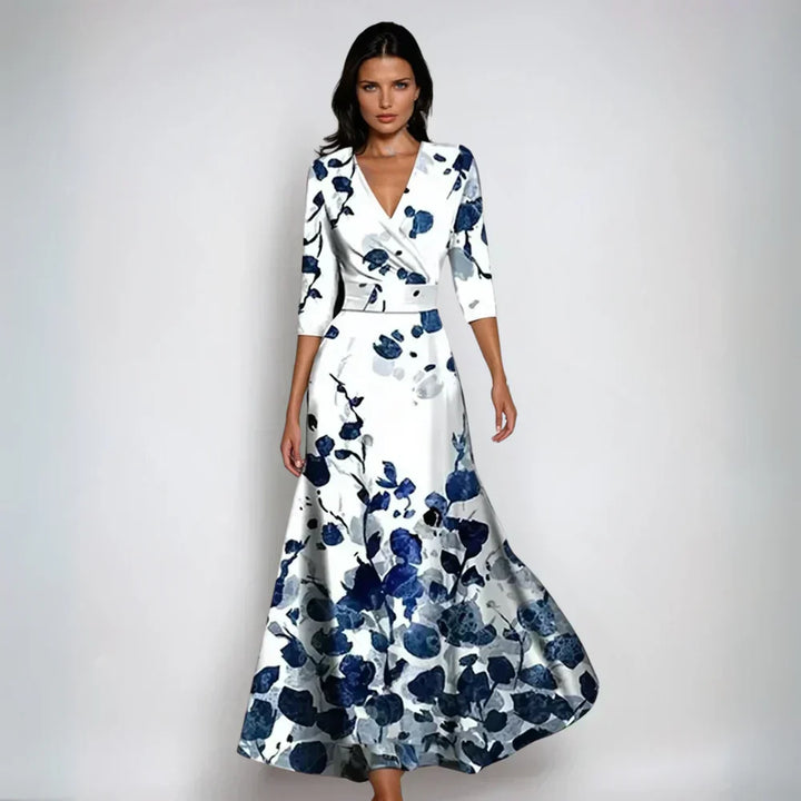 Women's Floral Print Wrap Maxi Dress | V-Neck