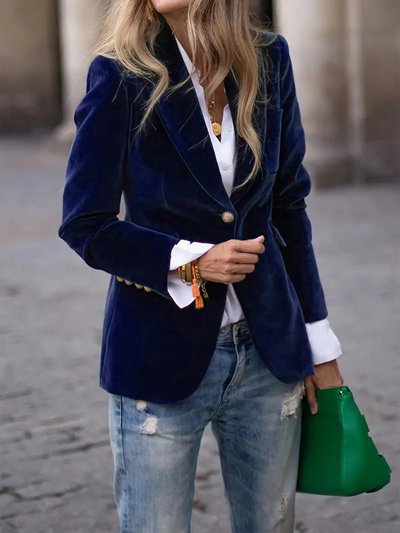 Women's Gold Buttons Blazer | Lapels