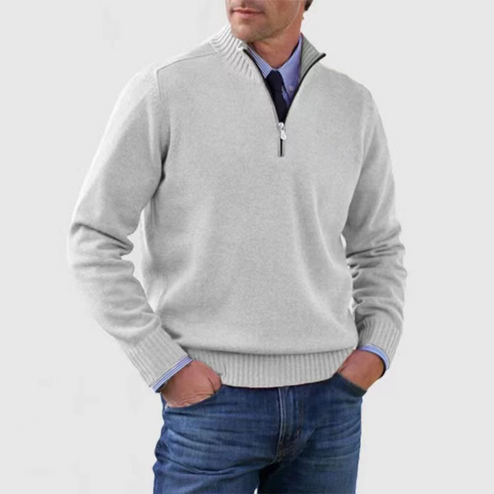 Men's Stand-Up Collar Sweater | Zip