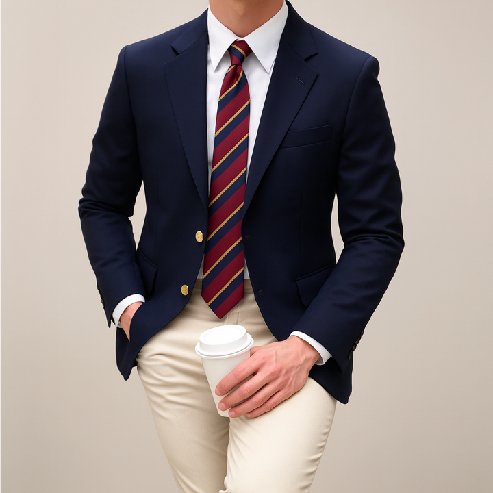 Men's Lapel Blazer | Gold Button