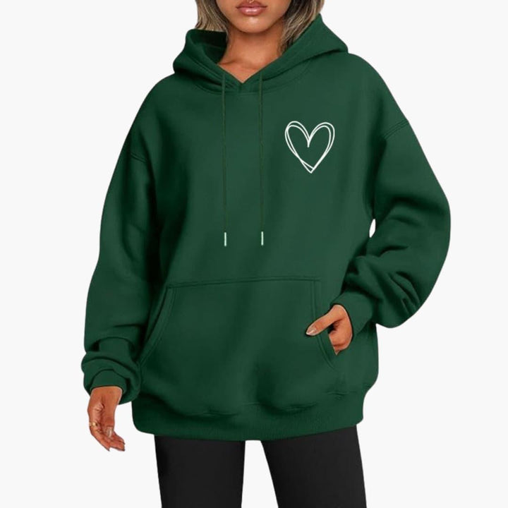 Women's Hooded Sweatshirt | Heart Print