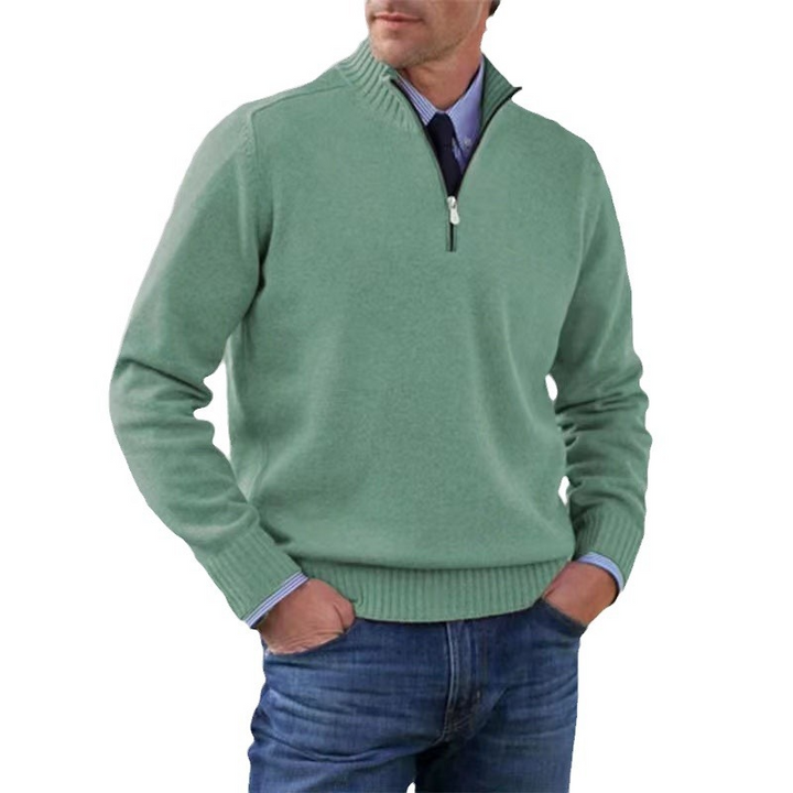 Men's Stand-Up Collar Sweater | Zip