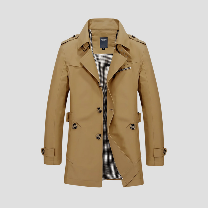 Men's Buttons Trench Coat | Leisure