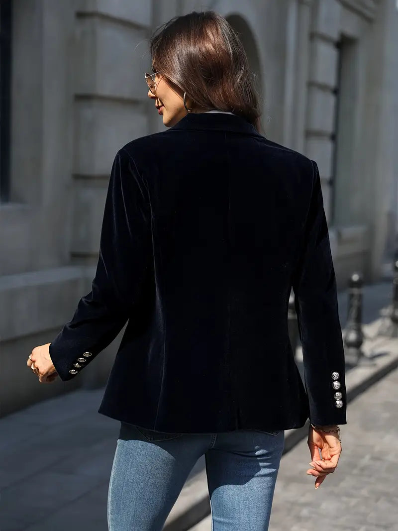 Women's Gold Buttons Blazer | Lapels