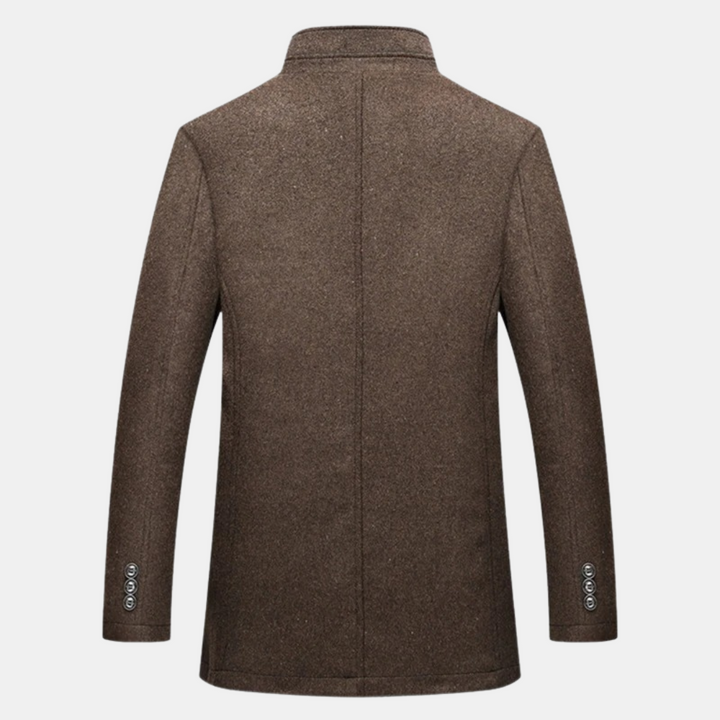 Men's Long Coat | Stand Collar