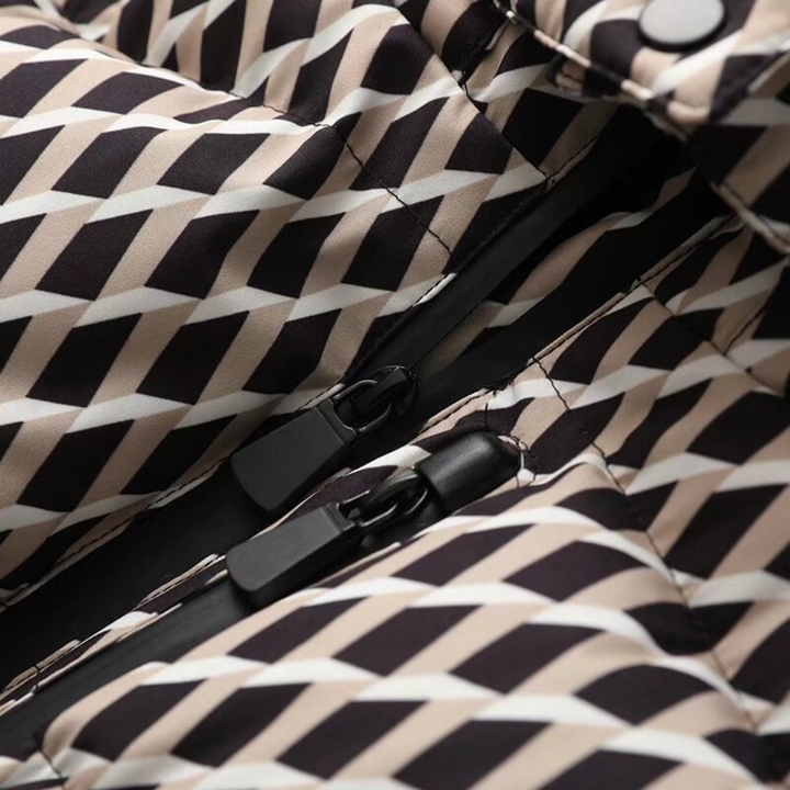 Women's Plaid Puffer Jacket | Waist