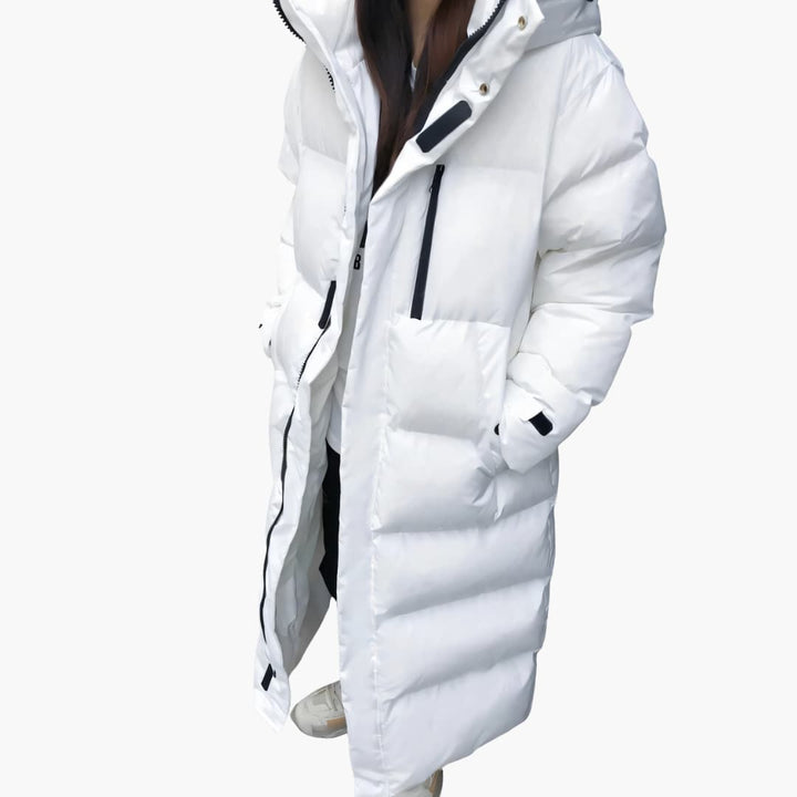 Ladies Long Winter Jacket | With Hood