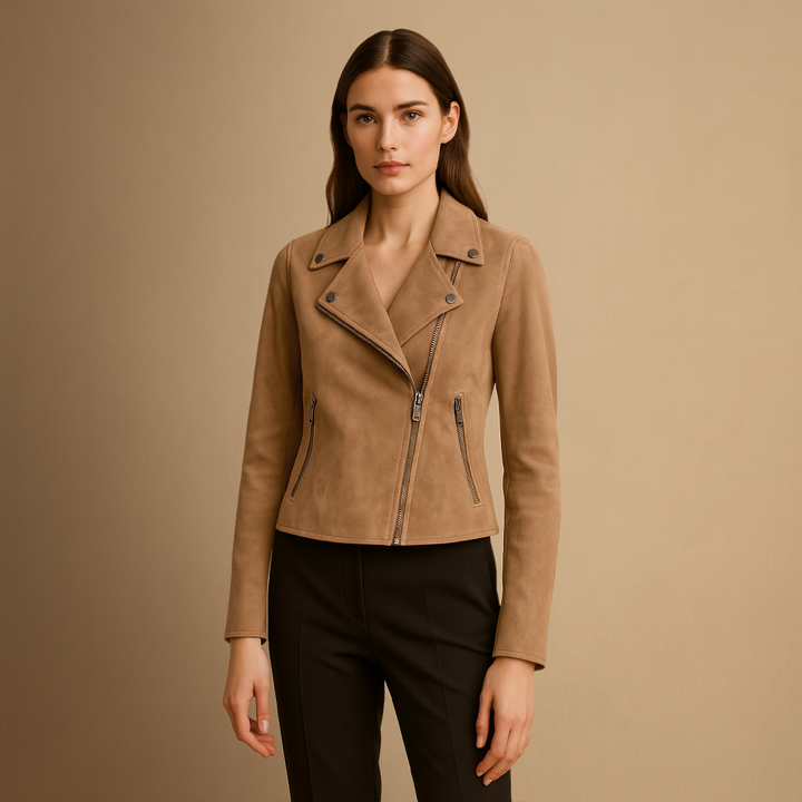 Women's Biker Leather Jacket | Slimming