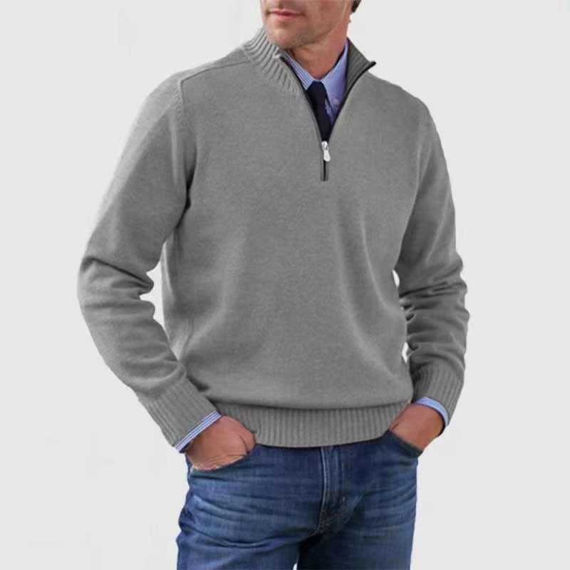 Men's Stand-Up Collar Sweater | Zip