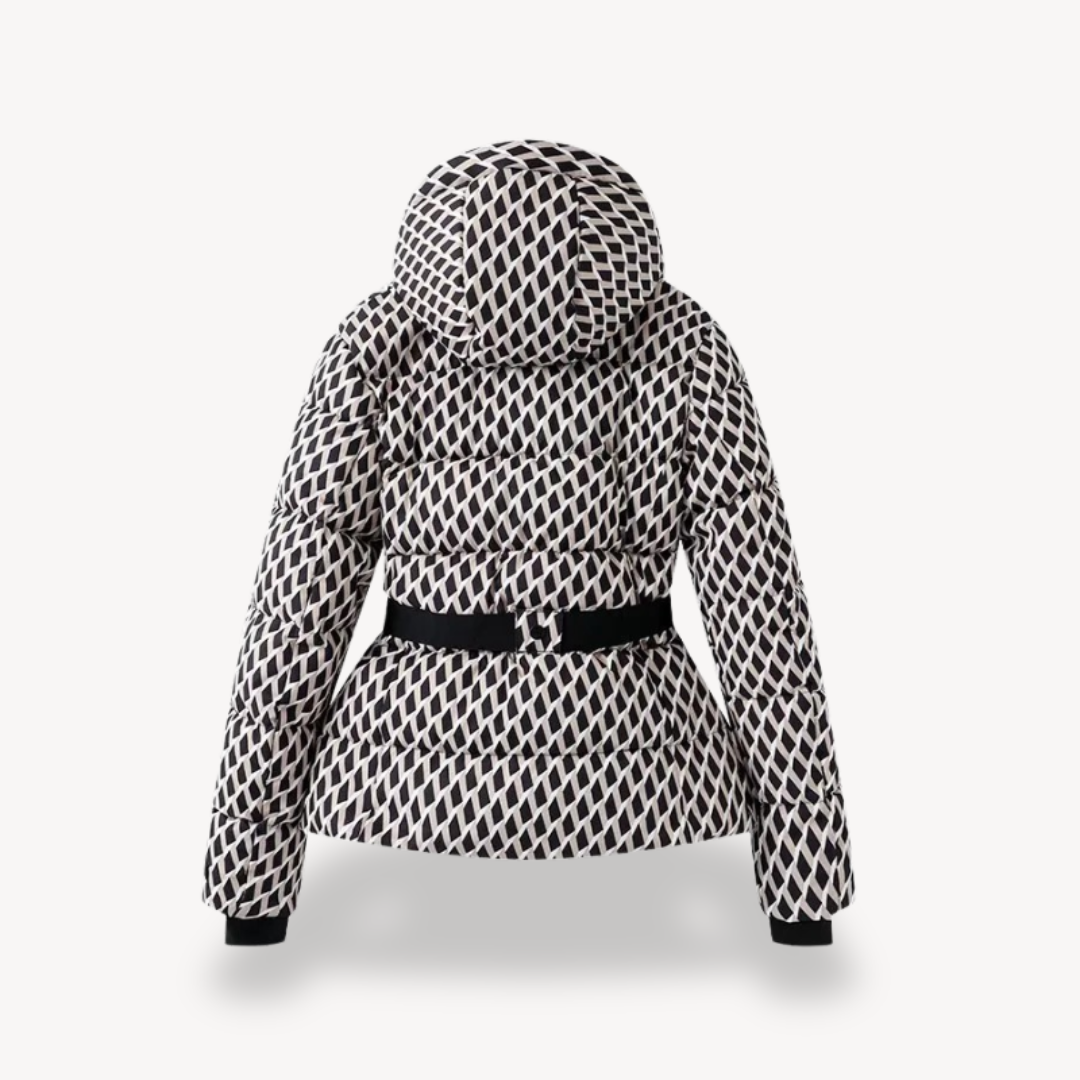 Women's Plaid Puffer Jacket | Waist