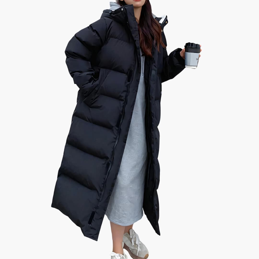 Ladies Long Winter Jacket | With Hood