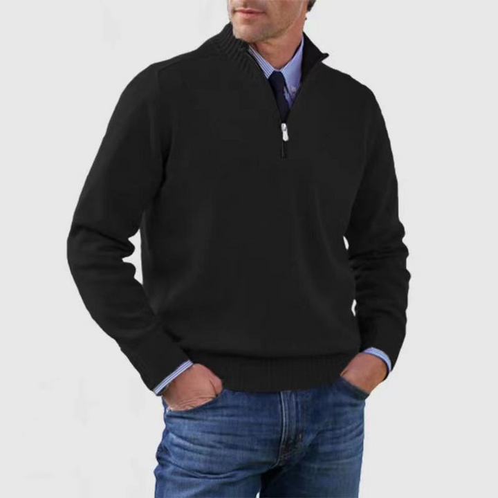 Men's Stand-Up Collar Sweater | Zip