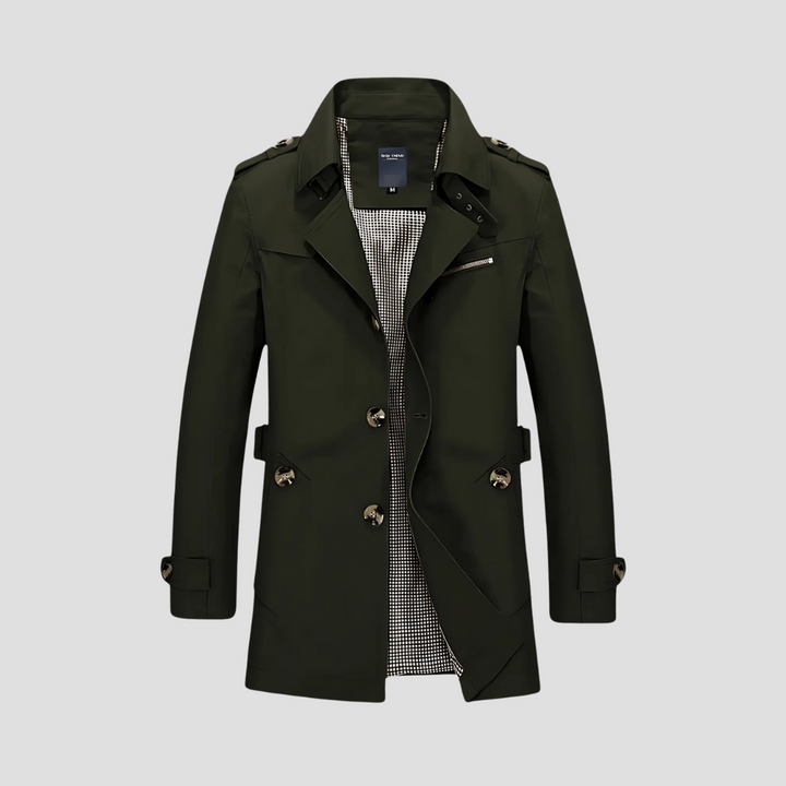 Men's Buttons Trench Coat | Leisure