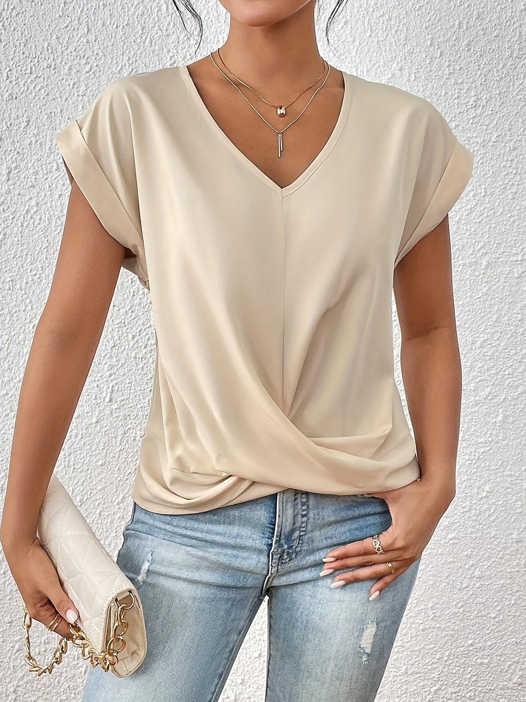 Women's Casual V-Neck T-Shirt | Short Sleeve