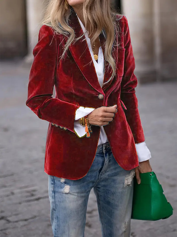 Women's Gold Buttons Blazer | Lapels