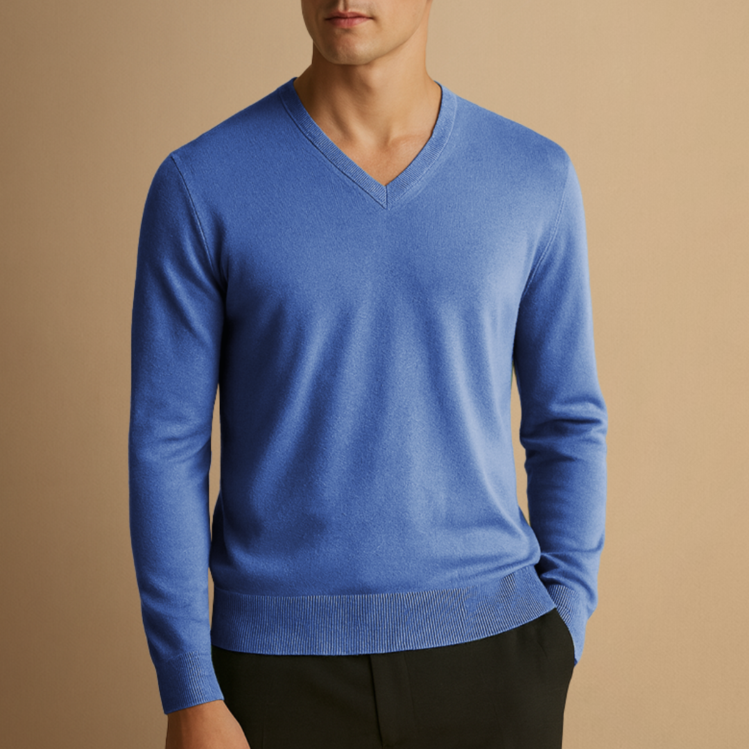 Men's V-Neck Jumper | Knitting
