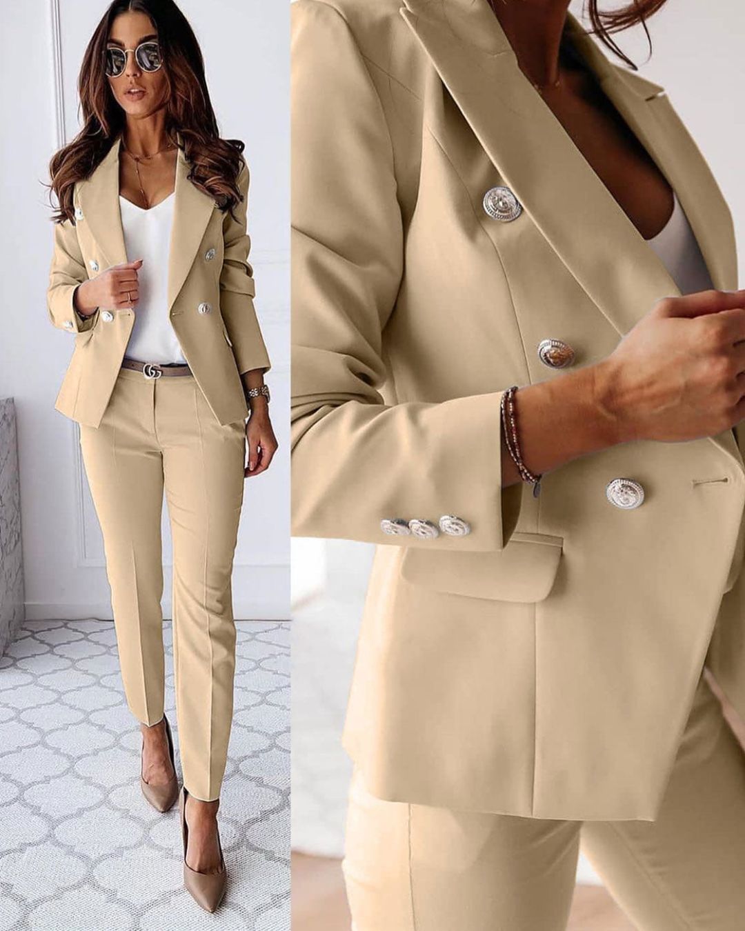 Women's Double-Breasted Suits | Slimming