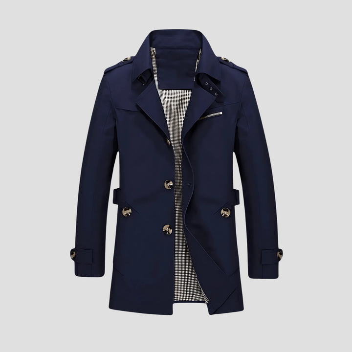 Men's Buttons Trench Coat | Leisure