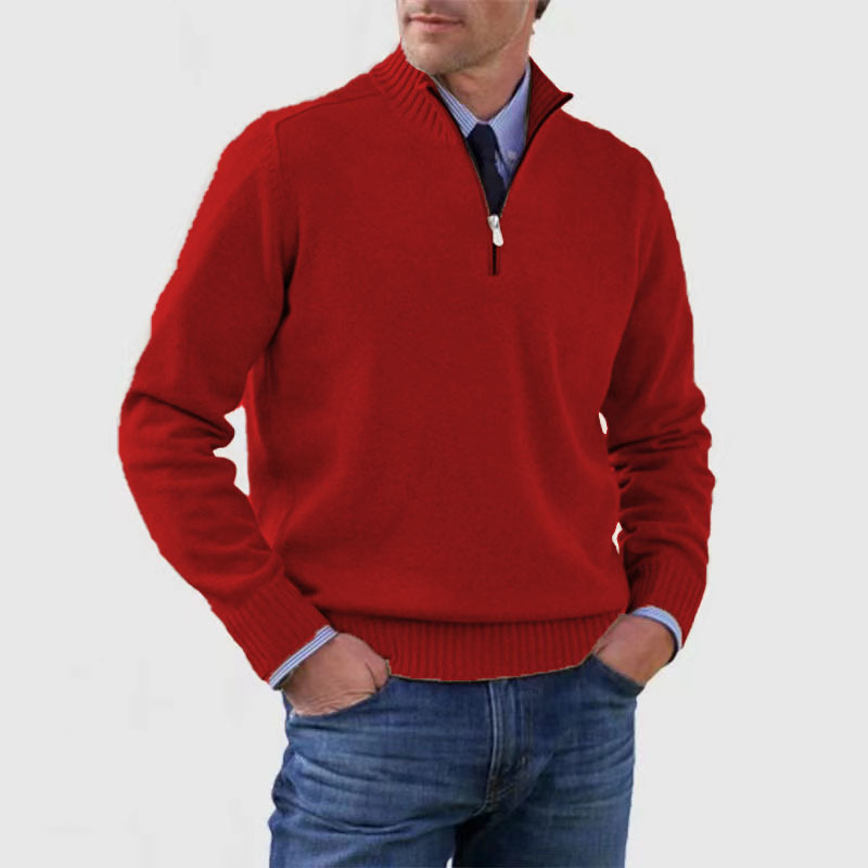 Men's Stand-Up Collar Sweater | Zip