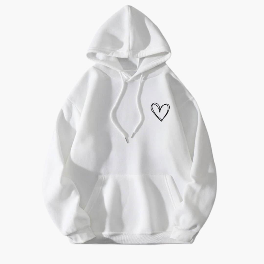 Women's Hooded Sweatshirt | Heart Print