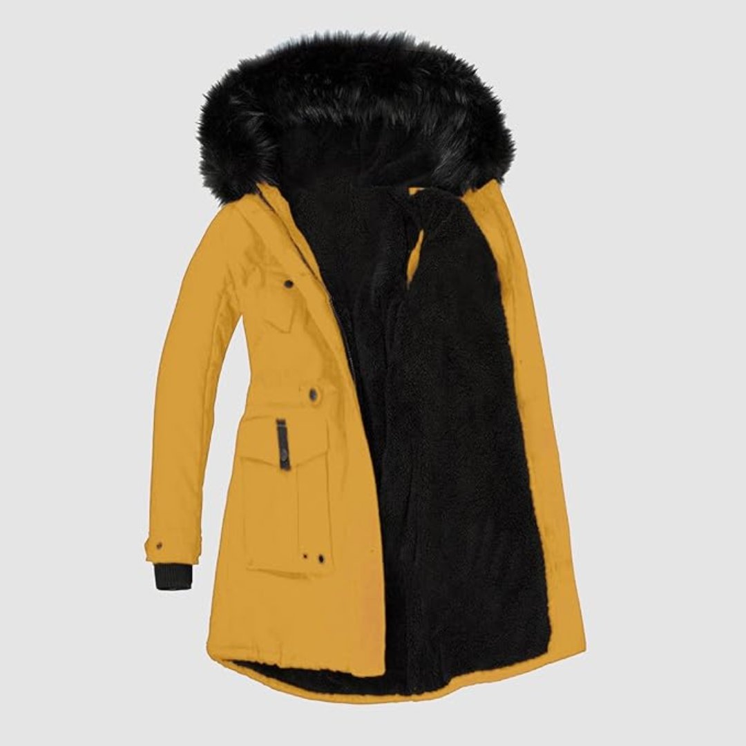 Women's Long Winter Jacket | With Faux Fur Trim