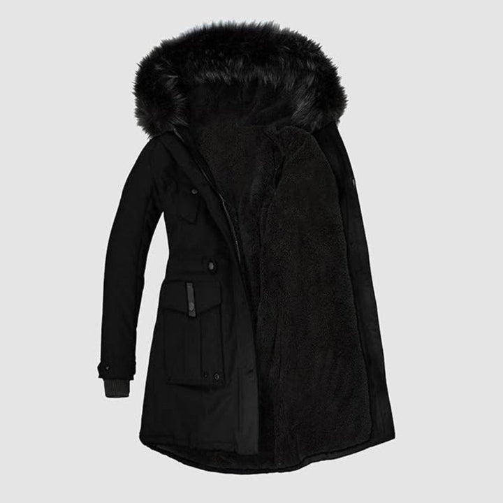 Women's Long Winter Jacket | With Faux Fur Trim