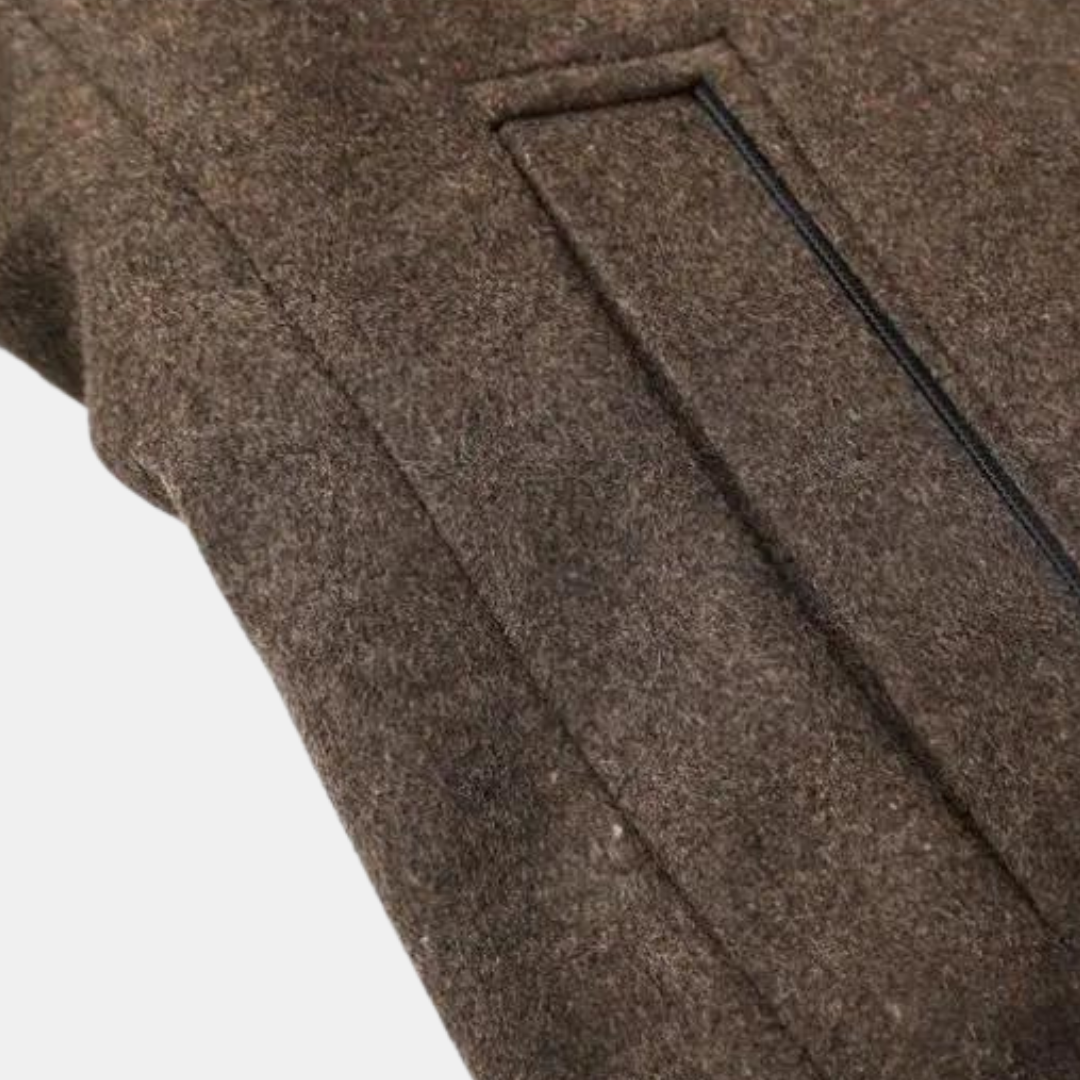 Men's Long Coat | Stand Collar