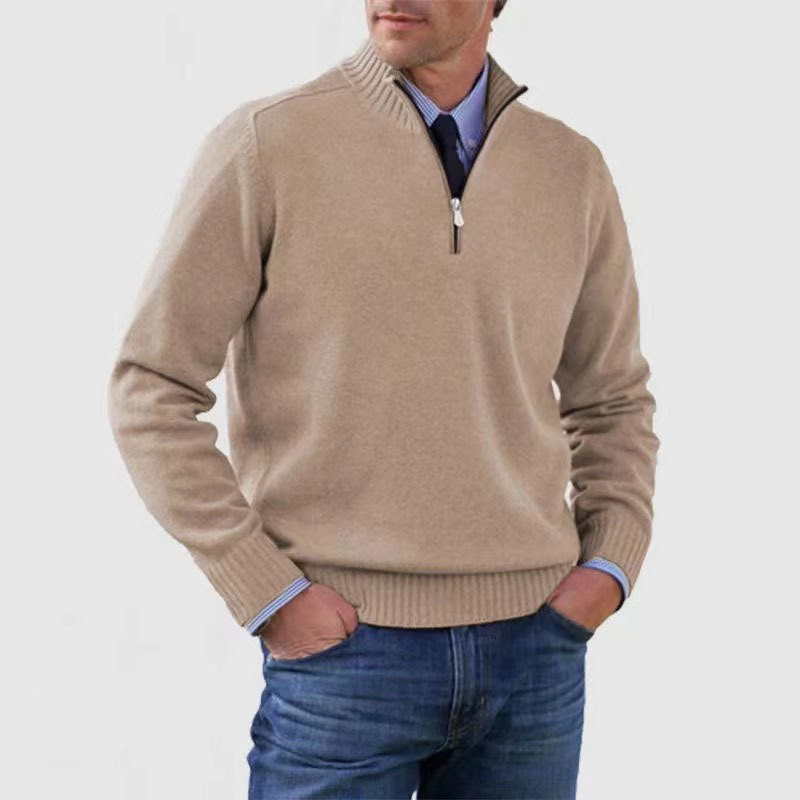 Men's Stand-Up Collar Sweater | Zip