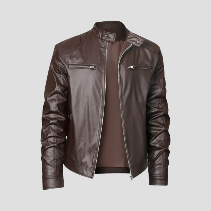 Men's Biker Leather Jacket | Zip