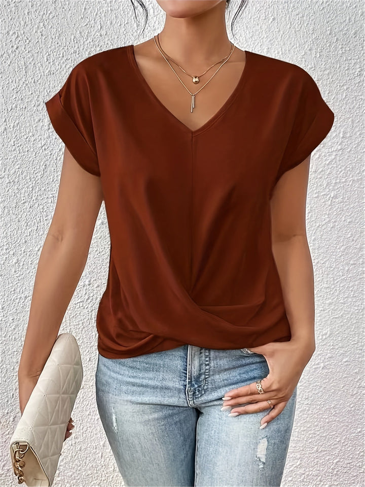 Women's Casual V-Neck T-Shirt | Short Sleeve