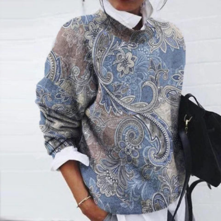 Women's Fleece Pullover with Floral Pattern | Warm