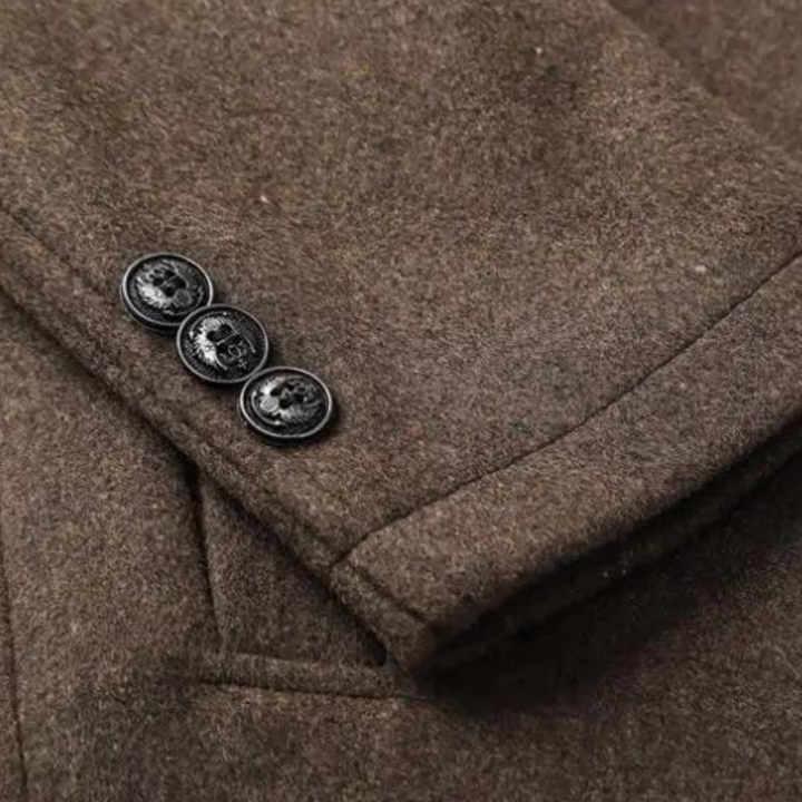 Men's Long Coat | Stand Collar