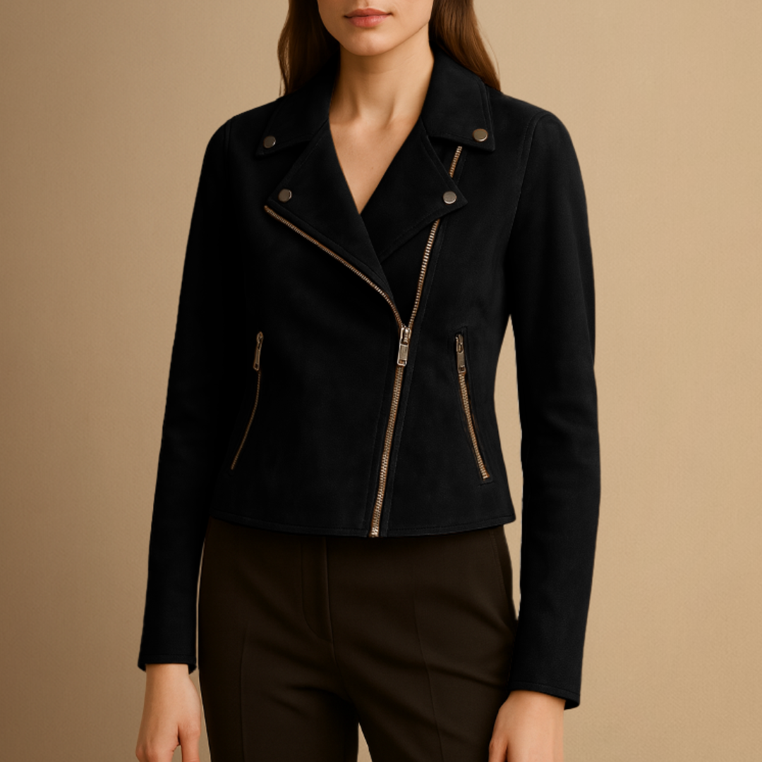 Women's Biker Leather Jacket | Slimming