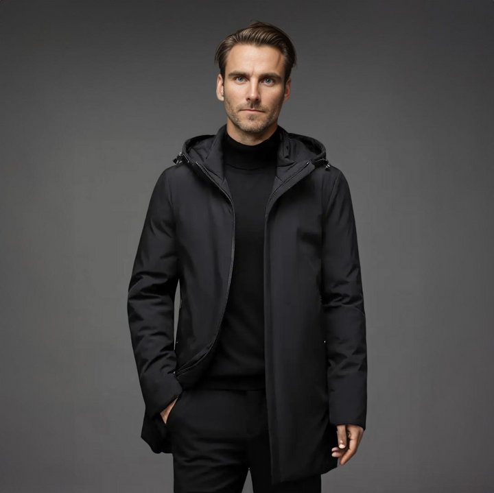 Men's Modern Long Winter Jacket | Warm