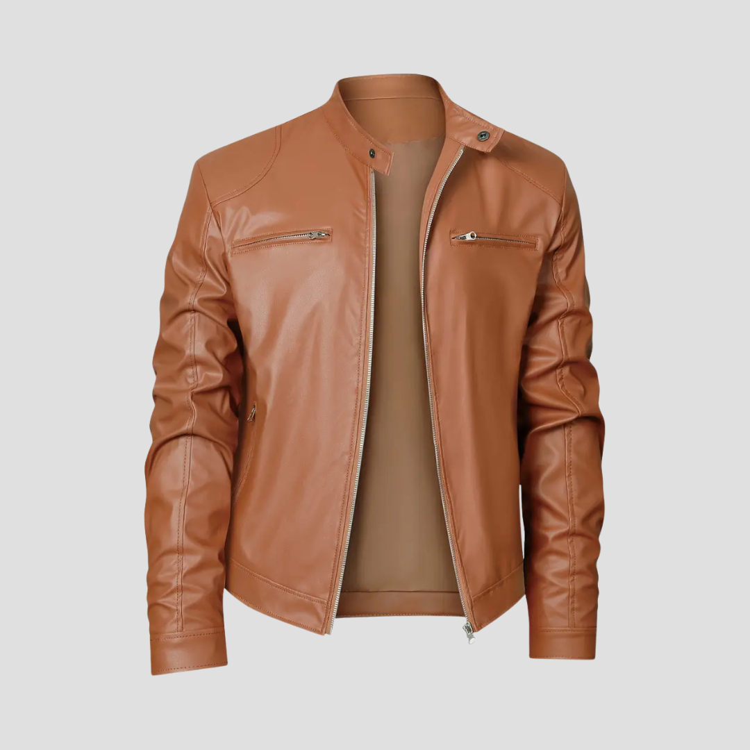 Men's Biker Leather Jacket | Zip