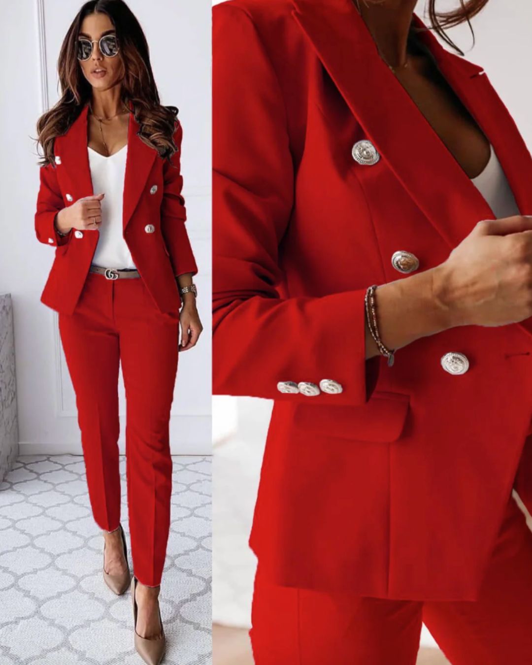 Women's Double-Breasted Suits | Slimming