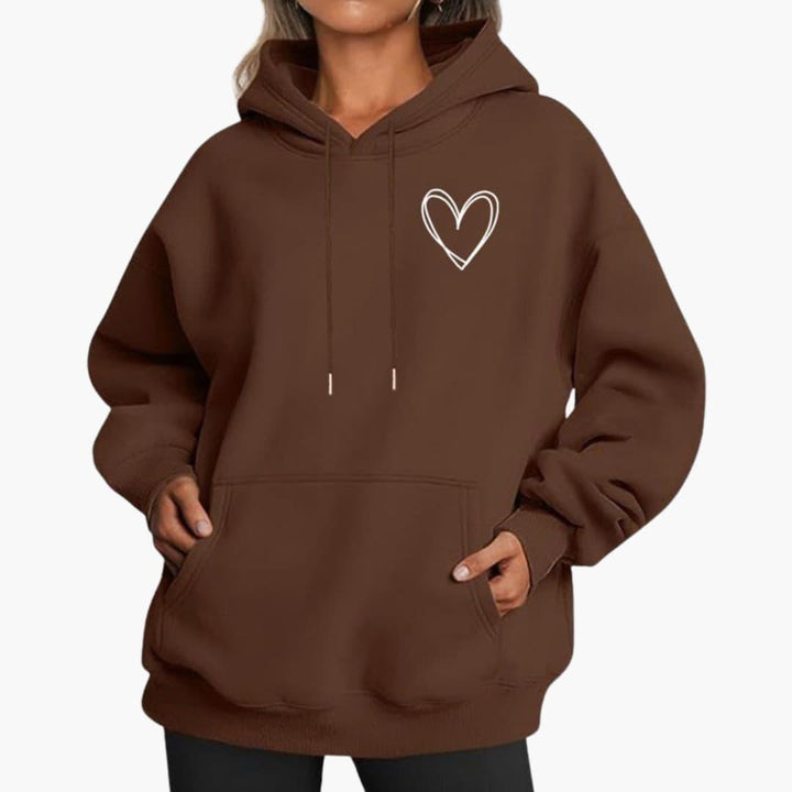 Women's Hooded Sweatshirt | Heart Print