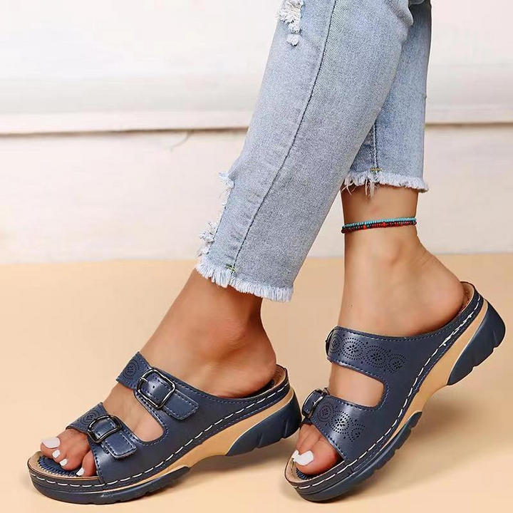 Women's Casual Wedge Sandals | With Adjustable Buckles
