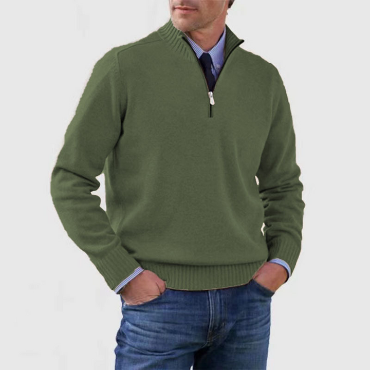 Men's Stand-Up Collar Sweater | Zip